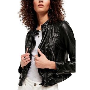 Free People Heartbreaker Faux Leather Moto Jacket